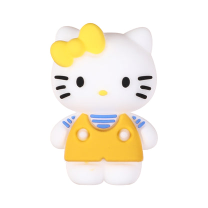 20Pcs Silicone 3D Focal Beads White Cat No Mouth Red Bow Wearing Clothes 10