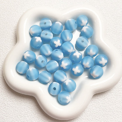 10pcs 16mm Bicolor Round Acrylic Beads DIY Bracelet Making 6