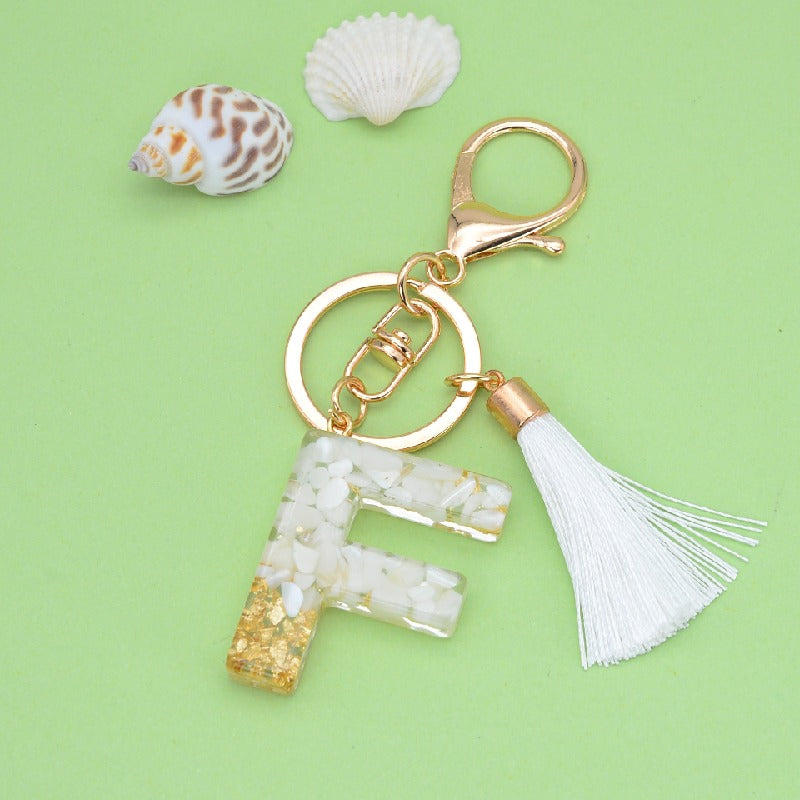 Tassel Letter Keychain A to Z Resin Initial Charm 9