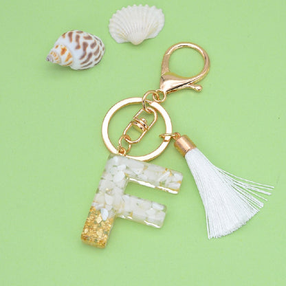 Tassel Letter Keychain A to Z Resin Initial Charm 9