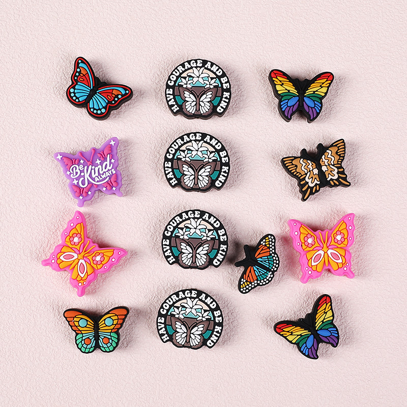 Silicone Focal Beads Butterfly Eight Styles Variety Design 4