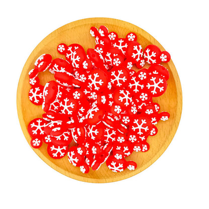Silicone 3D Focal Beads White Snowflake Mouse Head Shape 2