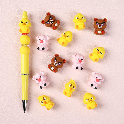 Silicone 3D Focal Beads Angry Animal Front Facing 5