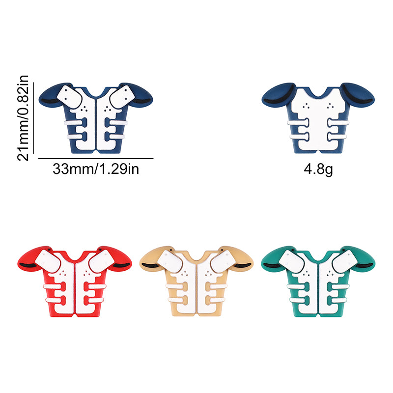 20Pcs Silicone 3D Focal Beads Color Olive Armor Front Facing 8