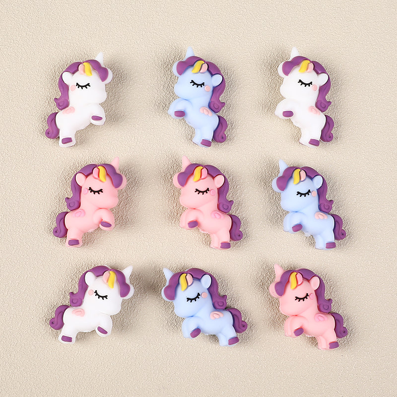 20Pcs Silicone 3D Focal Beads Unicorn Sleeping Pose 2