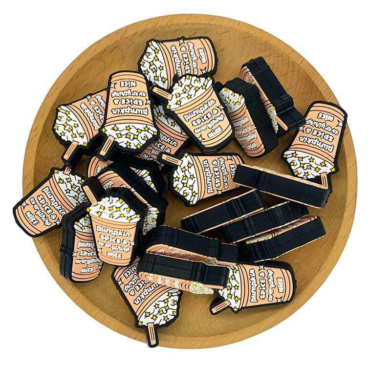 Silicone Focal Beads Pumpkin Spice and Everything Nice Milk Tea With Printed Text 2