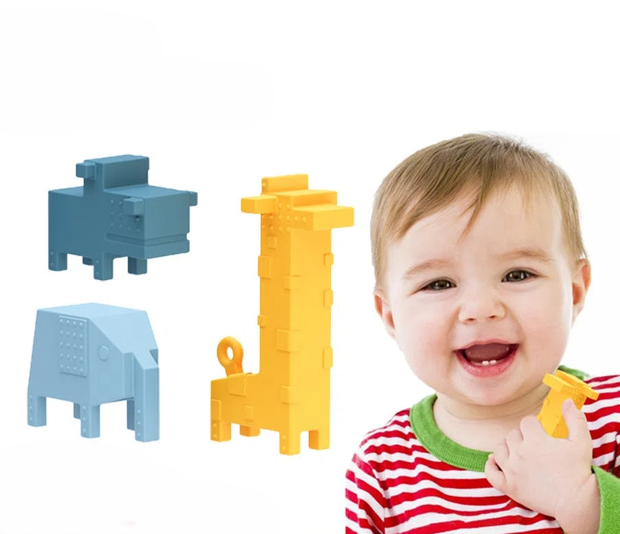 Animal Shape Silicone Teething Toy Baby Teether Set