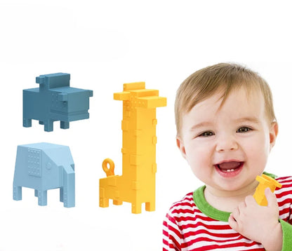 Animal Shape Silicone Teething Toy Baby Teether Set