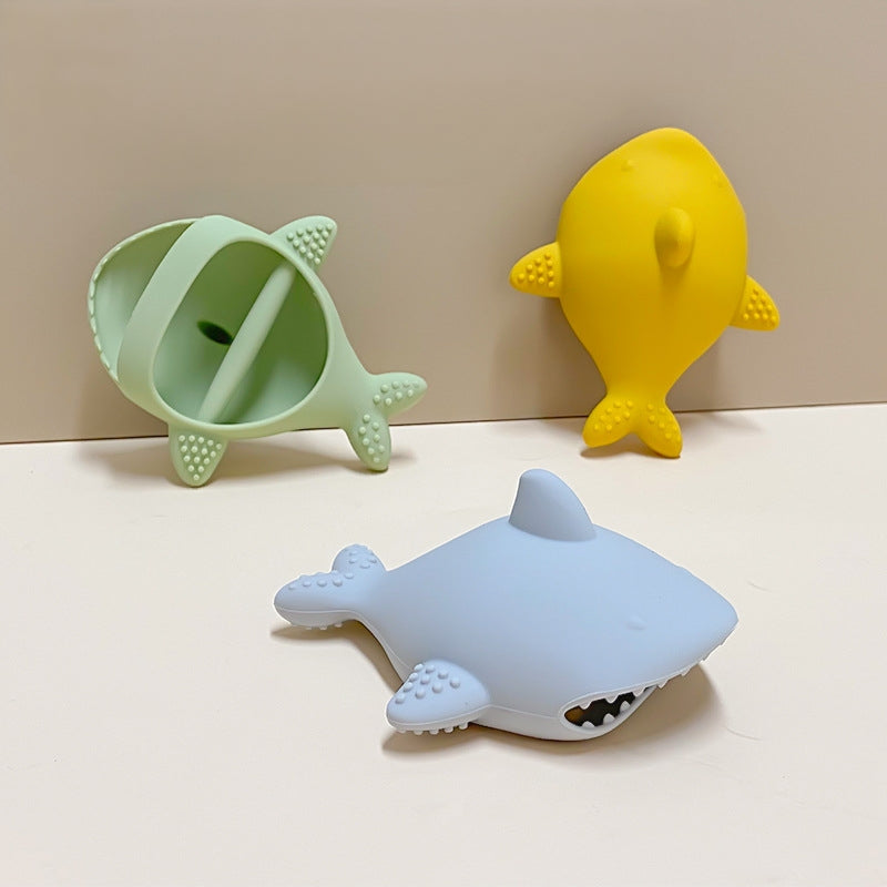 Silicone Shark Baby Teething Toy Handheld Teether for Baby