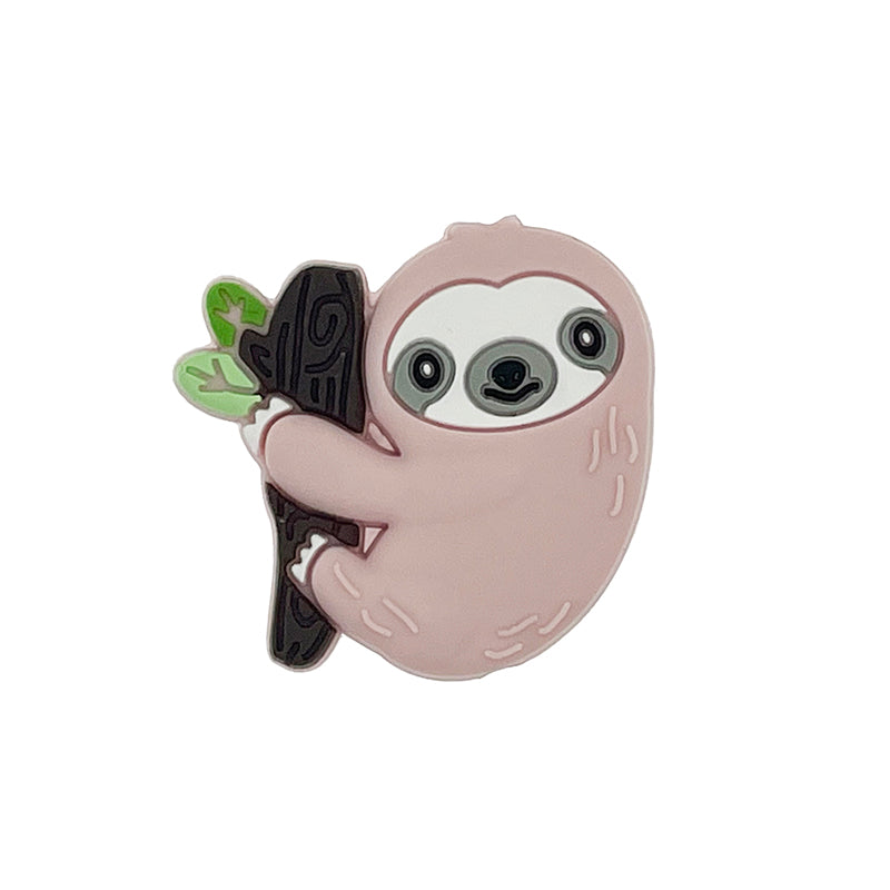 20pcs Silicone Focal Beads Sloth Clinging to Tree Branch 4