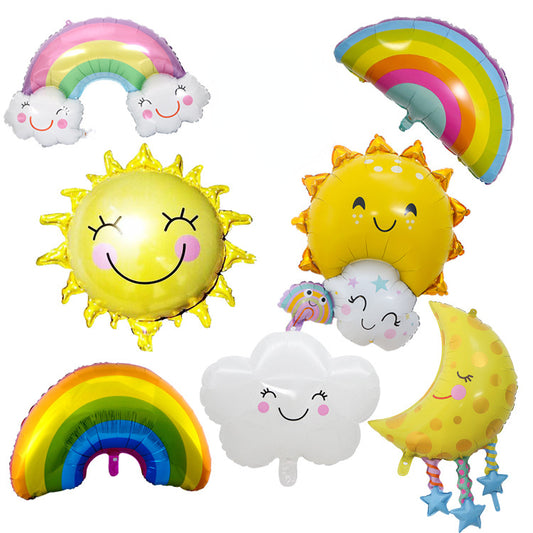 Cloud Sunflower Rainbow Smiling Face Foil Balloons Party Decoration 50pcs