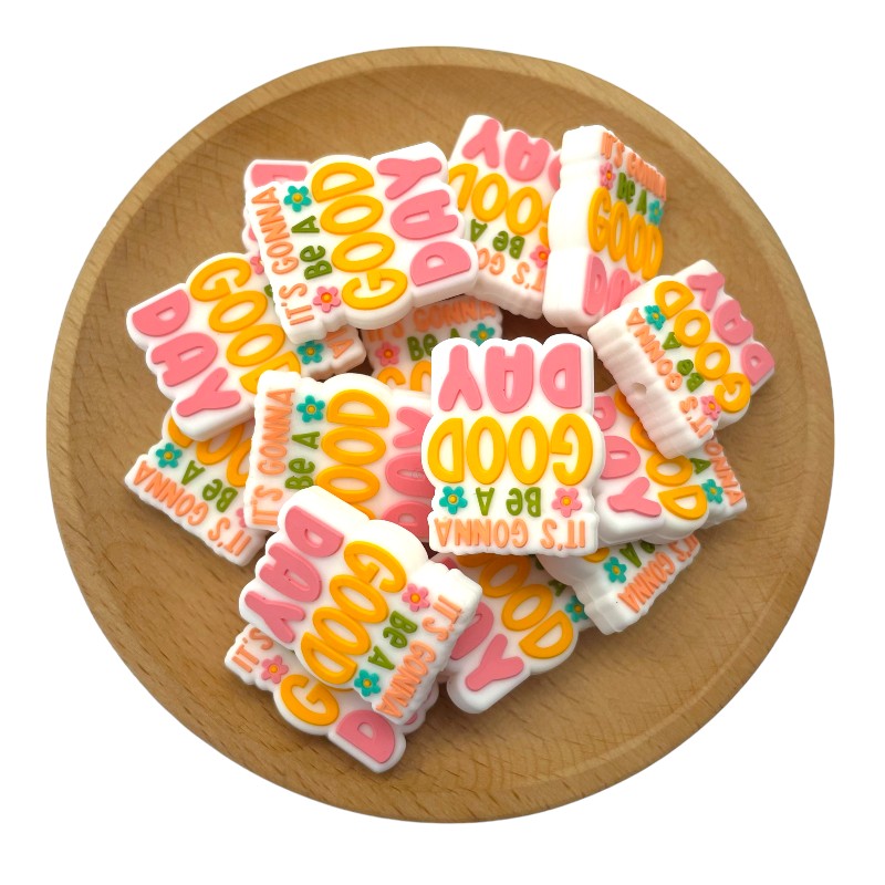 20pcs Silicone Focal Beads Inspirational Phrase Its Gonna Be A Good Day 2