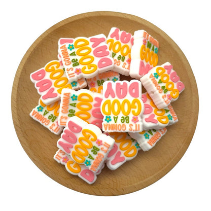 20pcs Silicone Focal Beads Inspirational Phrase Its Gonna Be A Good Day 2