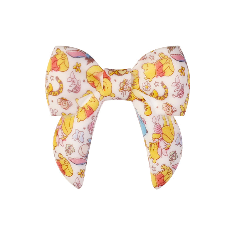 10Pcs Silicone 3D Focal Beads Colorful Bow Printed Shape 21