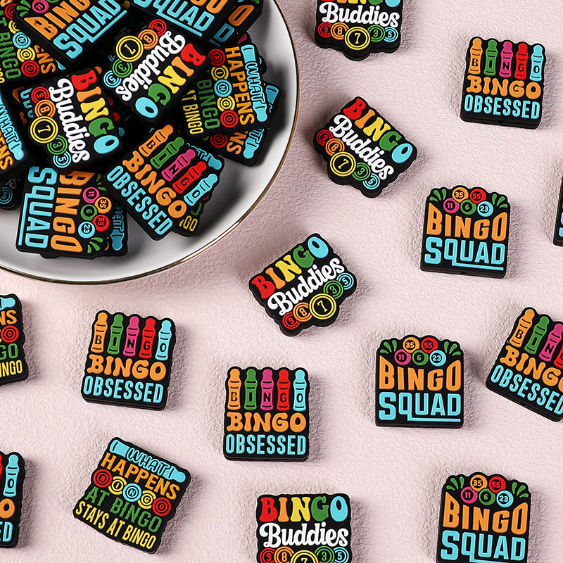 Silicone 3D Focal Beads Bingo Game Team with Number Detail 2