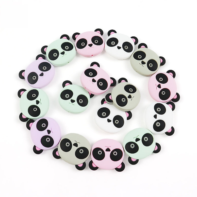 Silicone Focal Beads Cartoon Animal Panda Face with Ears 5