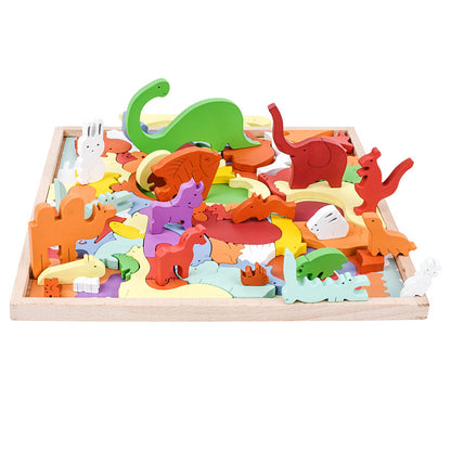 Wooden 3D Animal Puzzle Educational Toy for Kids 6