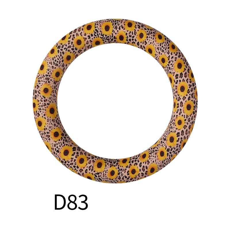 65mm Printed Silicone Beads Rings 35