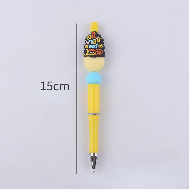 Mom Series Pattern Silicone Beaded Pens Handmade Office School Supplies 5