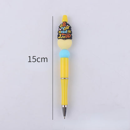 Mom Series Pattern Silicone Beaded Pens Handmade Office School Supplies 5