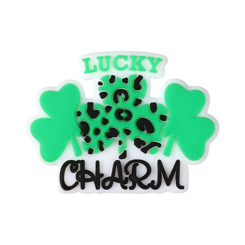 Silicone Focal Beads Saint Patrick Day Clover Highland Cattle Design 13