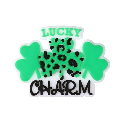 Silicone Focal Beads Saint Patrick Day Clover Highland Cattle Design 13