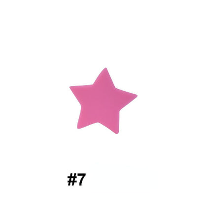 50pcs Silicone Focal Beads Star Flat Shape 8