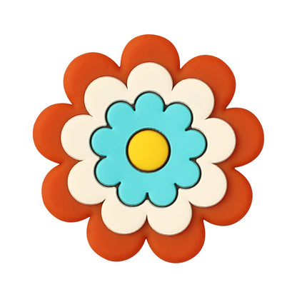 Silicone Focal Beads Bohemian Seven Flowers Layered Petal Detail 14