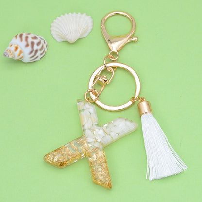 Tassel Letter Keychain A to Z Resin Initial Charm 27