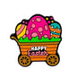 Silicone Focal Beads Easter Trolley Colored Eggs Design