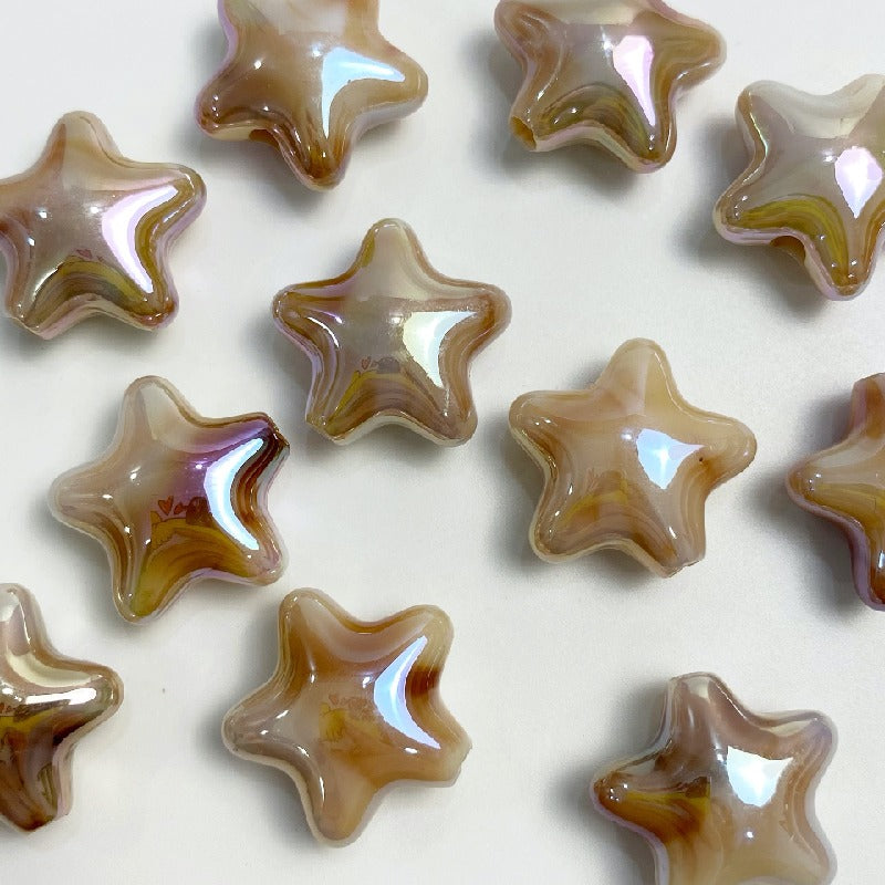 50pcs 22x10mm UV Finish Gradient Star Acrylic Beads 11