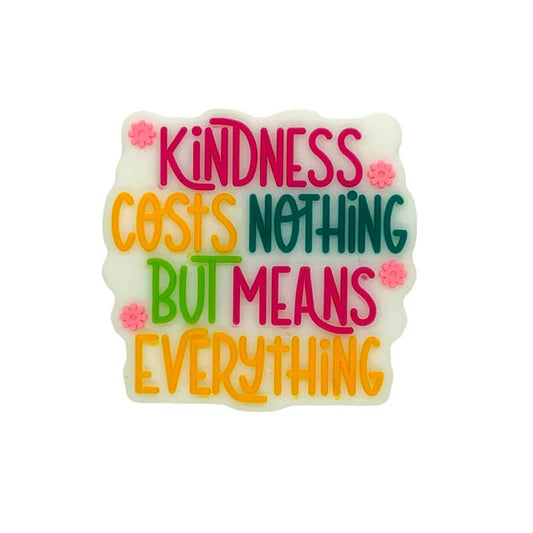 Silicone Focal Beads Kindness Quote Colorful Text Design