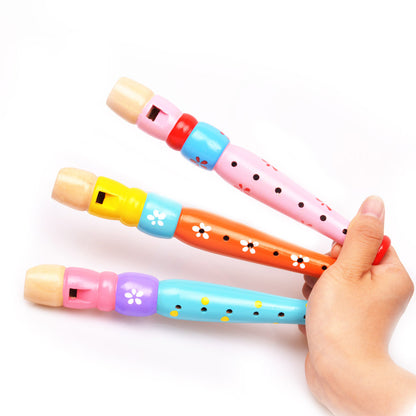 Wooden Short Flute Orff Musical Instrument Educational Toy 3