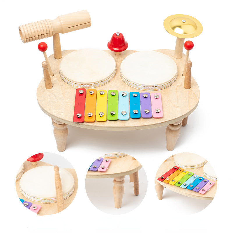 Wooden Percussion Instrument Montessori Toys Musical Instrument Table 3