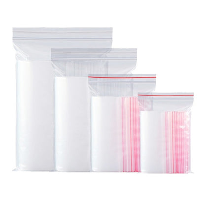 500pcs Transparent Ziplock PE Plastic Resealable Bags for Storage