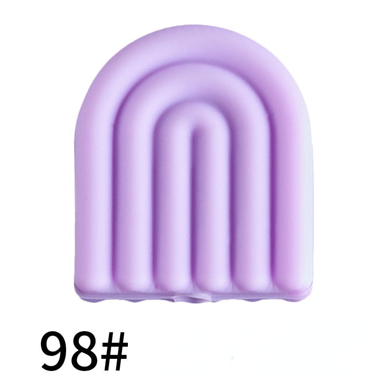 20pcs Silicone Focal Beads Arch Solid Color Design 24