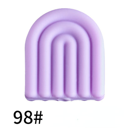 20pcs Silicone Focal Beads Arch Solid Color Design 24