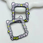5Pcs 50x57mm Hand Painted Cat Photo Frame Acrylic Beads 3