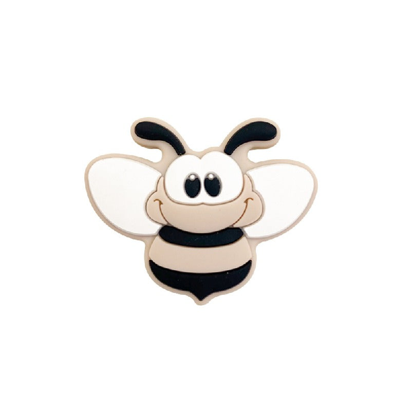 20pcs Silicone Focal Beads Bee Character Front Facing 6