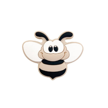 20pcs Silicone Focal Beads Bee Character Front Facing 6