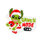 20pcs Silicone Focal Beads Green Furry Character Scowling Face With Text Grinch Mode