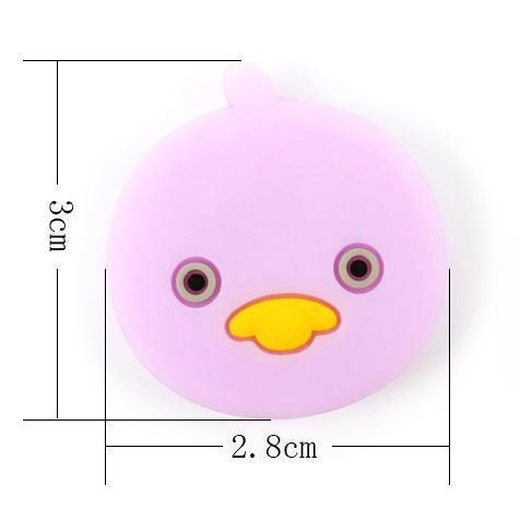 Silicone Focal Beads Cartoon Duck Round Face with Beak 3