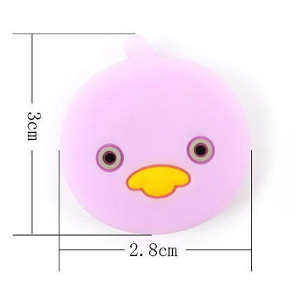 Silicone Focal Beads Cartoon Duck Round Face with Beak 3