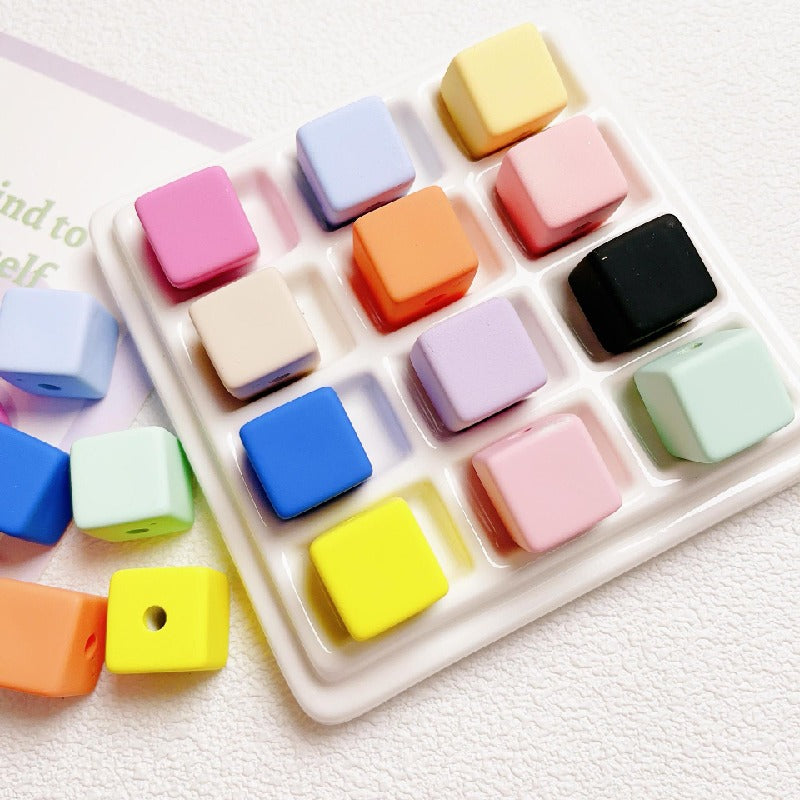10pcs 16mm Cube Acrylic Beads DIY Bracelet Making