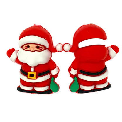Silicone 3D Focal Beads Christmas Santa Claus Holding Bag