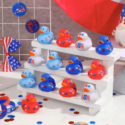 US Independence Day Vinyl Pinch Squeaks Rubber Duck Party Favor 100pcs 2