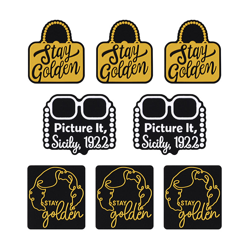 Silicone Focal Beads The Golden Girl Gold Bag and Text Detail 9