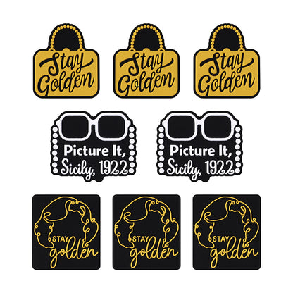 Silicone Focal Beads The Golden Girl Gold Bag and Text Detail 9