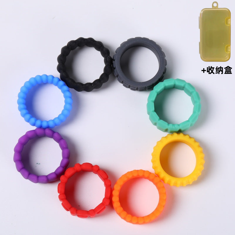Tactile Sensory Stone Ring Shape Silicone Fidget Worry Stone Toy