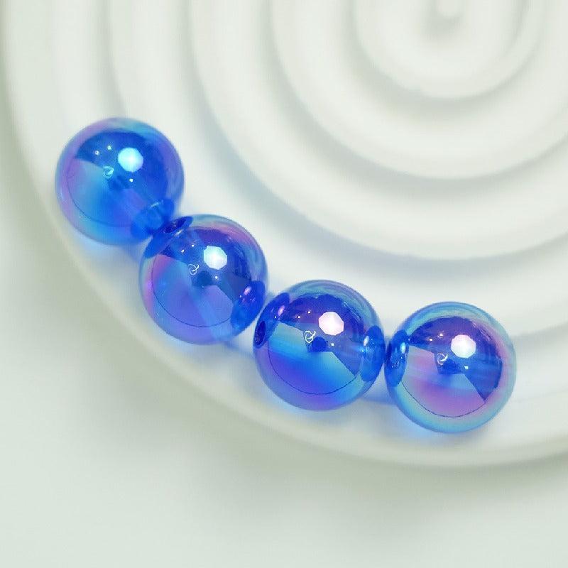 50pcs 16mm UV Finish Round Acrylic Beads Transparent DIY Bracelet Making 6